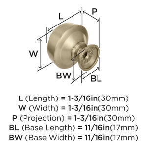 Amerock Cabinet Knob Golden Champagne 1-3/16 inch (30 mm) Diameter Kane 1 Pack Drawer Knob Cabinet Hardware