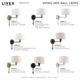 Livex Lighting 40080-07 1 Light Swing Arm Wall Lamp, Bronze with Antique Brass Accent