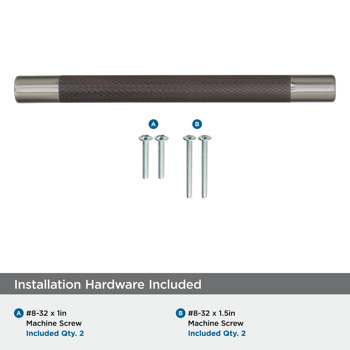 Amerock Cabinet Pull Satin Nickel/Oil-Rubbed Bronze 6-5/16 inch (160 mm) Center to Center Esquire 1 Pack Drawer Pull Drawer Handle Cabinet Hardware