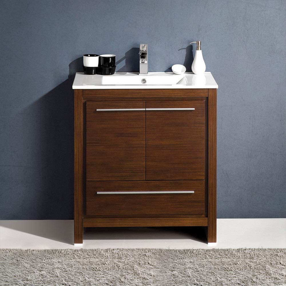 Fresca FCB8130HA-I Fresca Allier Rio 30" Ash Gray Modern Bathroom Cabinet w/ Sink