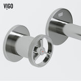 VIGO VGT2067 16.0" L -16.0" W -5.0" H Matte Stone Lotus Composite Round Vessel Bathroom Sink in White with Wall-Mount Faucet and Drain in Brushed Nickel