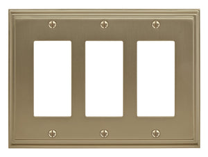 Amerock Wall Plate Golden Champagne 3 Rocker Switch Plate Cover Mulholland 1 Pack Decora Wall Plate Light Switch Cover