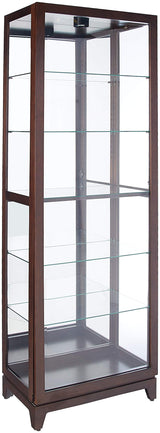 Howard Miller Luke Curio Cabinet 680-588 - Espresso Finish, Vertical Home Decor, Five Glass Shelves, Six Level Display Case, No Reach Halogen Light, Locking Door