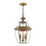 Livex Lighting 2355-01 Monterey 3-Light Outdoor Hanging Lantern, Antique Brass