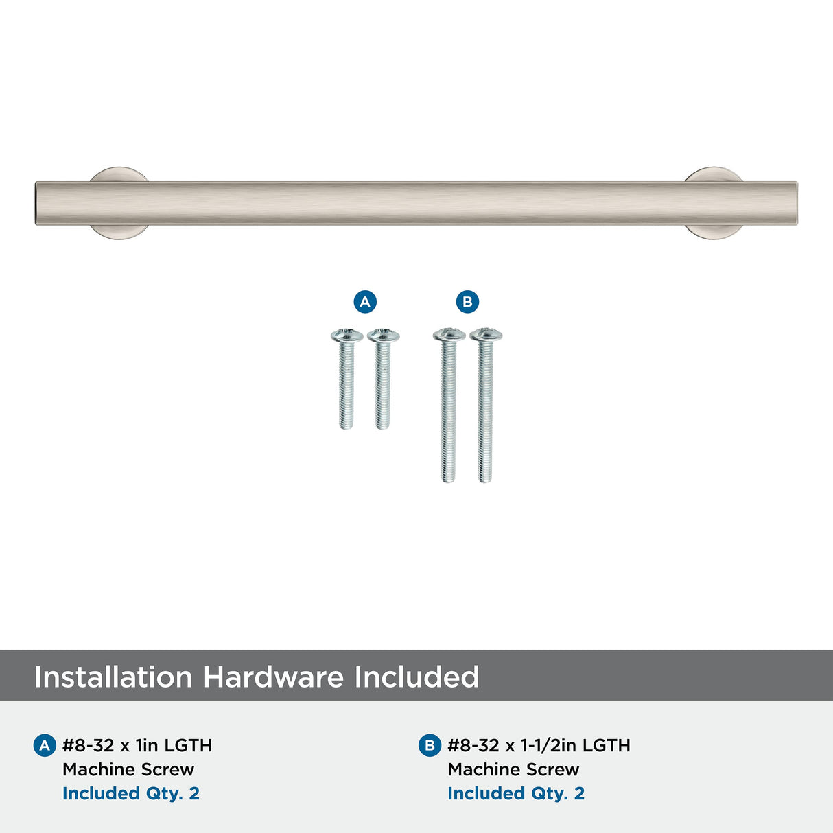 Amerock Corp BP37107G10 Everett Pull, 7-9/16 in (192 mm) Center-to-Center, Satin Nickel