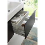 Fresca FVN8012BW Fresca Mezzo 48" Black Wall Hung Double Sink Modern Bathroom Vanity w/ Medicine Cabinet