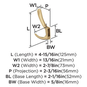 Amerock HBX37013CZ Finesse Triple Prong Decorative Wall Hook Champagne Bronze Hook for Coats, Hats, Backpacks, Bags Hooks for Bathroom, Bedroom, Closet, Entryway, Laundry Room, Office
