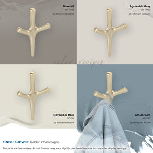 Amerock HBX37016BBZ Kodiak Triple Prong Decorative Wall Hook Golden Champagne Hook for Coats, Hats, Backpacks, Bags Hooks for Bathroom, Bedroom, Closet, Entryway, Laundry Room, Office