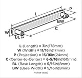 Amerock Cabinet Pull Satin Nickel 6-5/16 inch (160 mm) Center to Center Concentric 1 Pack Drawer Pull Drawer Handle Cabinet Hardware