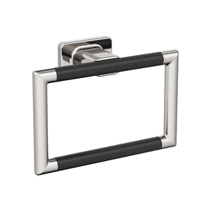 Amerock BH26612PNBBR Polished Nickel/Black Bronze Towel Ring 5-1/4 in (133 mm) Length Towel Holder Esquire Hand Towel Holder for Bathroom Wall Small Kitchen Towel Holder Bath Accessories