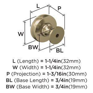 Amerock Cabinet Knob |Golden Champagne 1-1/4 in (32 mm) Diameter Drawer Knob Winsome Kitchen and Bath Hardware Furniture Hardware