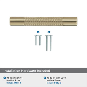 Amerock Kitchen Cabinet Pull Golden Champagne 3 in & -3/4 in (76 mm & 96 mm) Center-to-Center Bronx 1 Pack Furniture Hardware Cabinet Handle Bathroom Drawer Pull