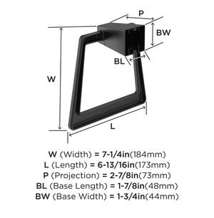 Amerock BH36002MB Matte Black Towel Bar 6-13/16 in (173 mm) Length Towel Holder Blackrock Hand Towel Holder for Bathroom Wall Small Kitchen Towel Holder Bath Accessories
