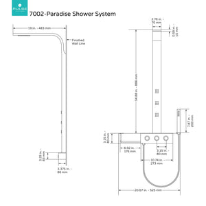 PULSE ShowerSpas 7002-SSB Paradise Shower System with Rain Showerhead, 3 Body Sprays, Hand Shower, Shelf with Wash Cloth Holder, Brushed Stainless Steel