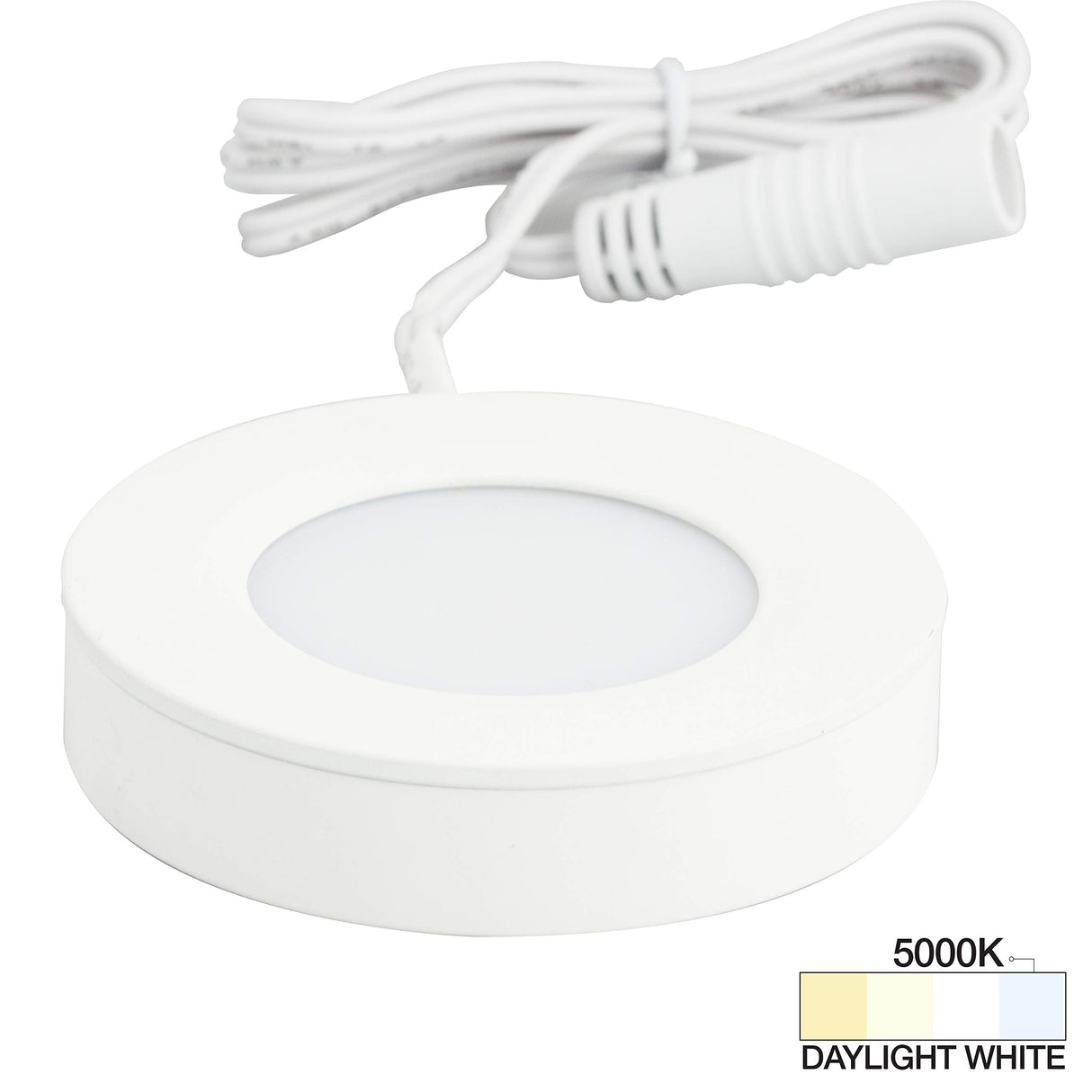 Task Lighting L-PS-FR-3WT-50 180 Lumen Pearl Series Puck Light, White 5000K Daylight White