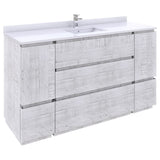 Fresca FCB31-123612RWH-FC Fresca Formosa 59" Floor Standing Single Sink Modern Bathroom Cabinet in Rustic White