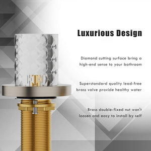 Bathroom Sink Faucet 3 Hole, 8 Inch Widespread Bathroom Faucets, Sink Faucet Brushed Nickel with Pop-up Drain & Hose