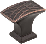 Jeffrey Alexander 535L-DBAC 1-1/2" Overall Length Brushed Oil Rubbed Bronze Rectangle Geometric Pattern Aberdeen Cabinet Knob