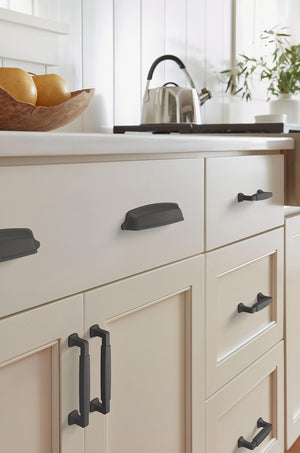 Amerock Cabinet Pull Matte Black 5-1/16 inch (128 mm) Center-to-Center Stature 1 Pack Drawer Pull Cabinet Handle Cabinet Hardware
