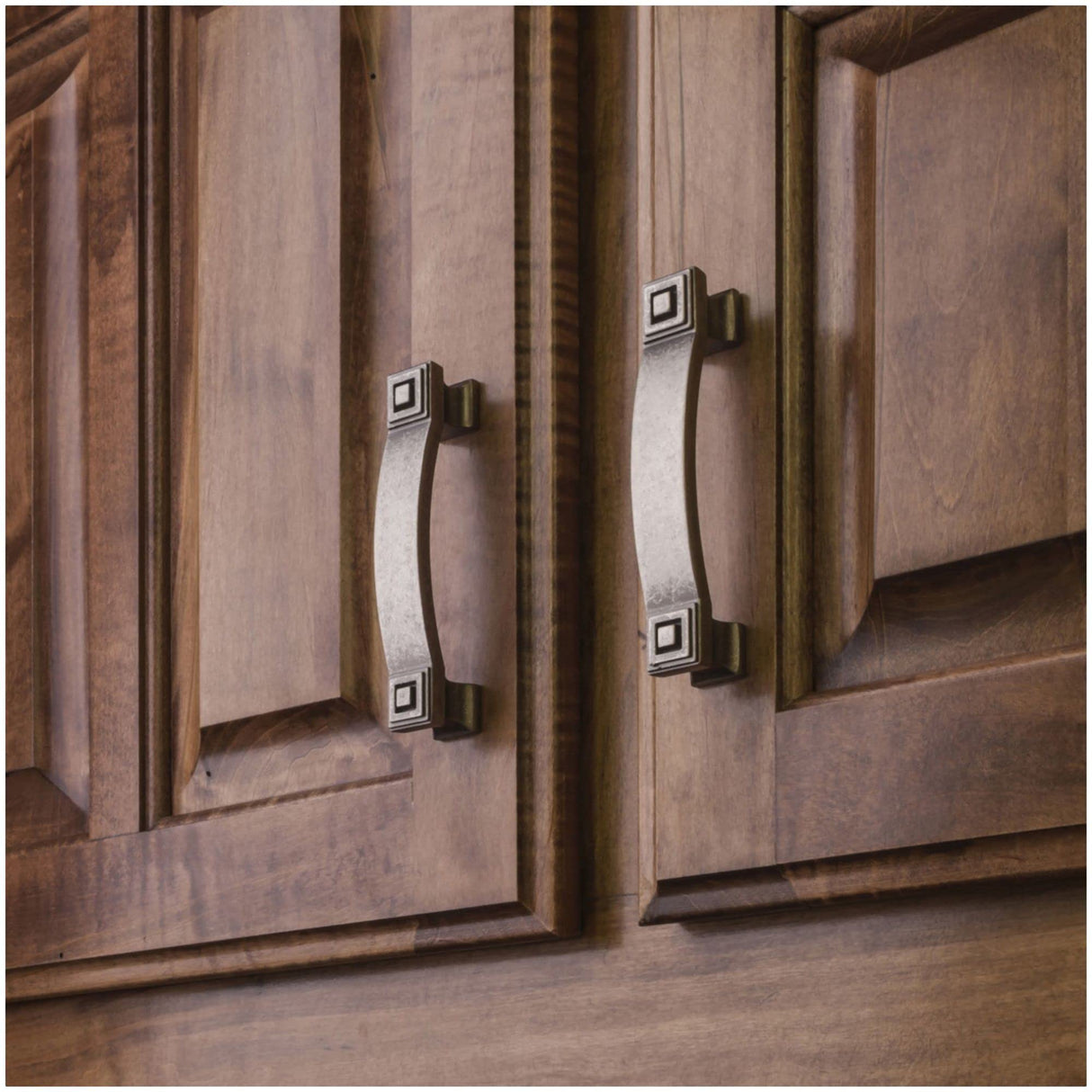 Jeffrey Alexander 585-96BNBDL 96 mm Center-to-Center Brushed Pewter Square Delmar Cabinet Pull