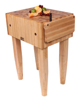 John Boos PCA2 Maple Wood End Grain Solid Butcher Block with Side Knife Slot, 24 Inches x 18 10 Inch Top, 34 Tall, Natural Legs PCA BLOCK 24X18X10 W/HOLDER CRM-