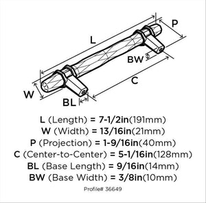 Amerock Cabinet Pull Marble White/Black Bronze 5-1/16 inch (128 mm) Center to Center Carrione 1 Pack Drawer Pull Drawer Handle Cabinet Hardware