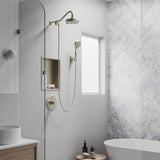 PULSE ShowerSpas 1053-BN Oasis Shower System with 5-Function 7" Showerhead, 6-Function Hand Shower, Brushed Nickel Finish