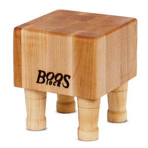 John Boos MCB1 Medium Maple Wood Cutting Board for Kitchen 6 x Inches, 4 Inches Thick Non-Reversible End Grain Charcuterie Block with Feet 06X06X4 MPL-END GR-MINI CHEESE BLOC