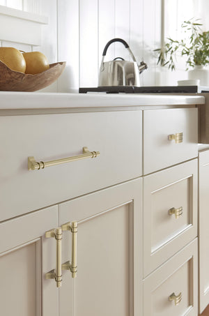 Amerock Cabinet Pull Golden Champagne 3-3/4 inch (96 mm) Center to Center Davenport 1 Pack Drawer Pull Drawer Handle Cabinet Hardware