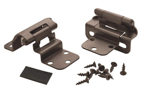 Amerock Cabinet Hinge 3/8 inch (10 mm) Inset Hinge Oil Rubbed Bronze 2 Pack Self-Closing Hinge Partial Wrap Hinge Cabinet Door Hinge