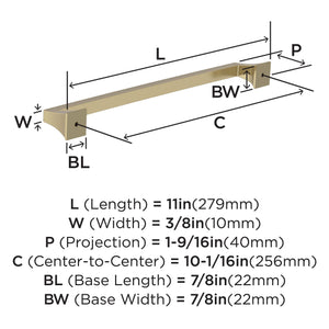 Amerock BP53536BBZ Golden Champagne Cabinet Pull 10-1/16 in (256 mm) Center-to-Center Cabinet Handle Mulholland Drawer Pull Kitchen Cabinet Handle Furniture Hardware
