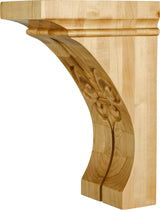 Hardware Resources COR4-1MP 3" W x 6-1/2" D x 10" H Maple Scrolled Fluted Corbel
