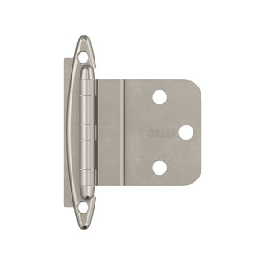 Amerock Cabinet Hinge 3/8 inch (10 mm) Inset Hinge Satin Nickel 2 Pack Non Self-Closing Hinge Face Mount Hinge Cabinet Door Hinge, 2.75 x 2 x 0.69 inches