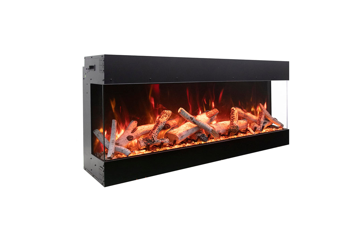 Amantii TRV-85-BESPOKE Tru View Bespoke - 85" Indoor / Outdoor 3 Sided Electric Fireplace Featuring a 20" Height, WiFi Compatibility, Bluetooth Connectivity, Multi Function Remote, and a Selection of Media Options