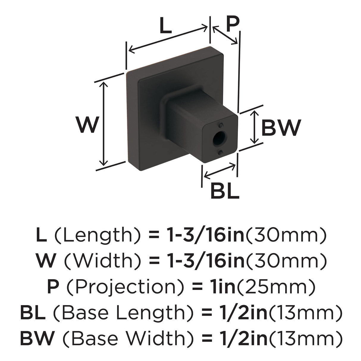 Amerock Cabinet Knob Oil Rubbed Bronze 1-3/16 inch (30 mm) Length Monument 1 Pack Drawer Knob Cabinet Hardware