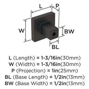 Amerock Cabinet Knob Oil Rubbed Bronze 1-3/16 inch (30 mm) Length Monument 1 Pack Drawer Knob Cabinet Hardware