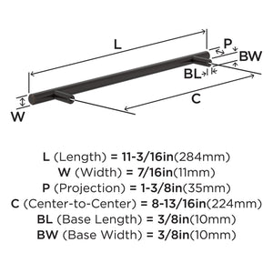Amerock BP40521ORB Oil-Rubbed Bronze Cabinet Pull 8-13/16 inch (224mm) Center-to-Center Cabinet Hardware Bar Pulls Furniture Hardware Drawer Pull