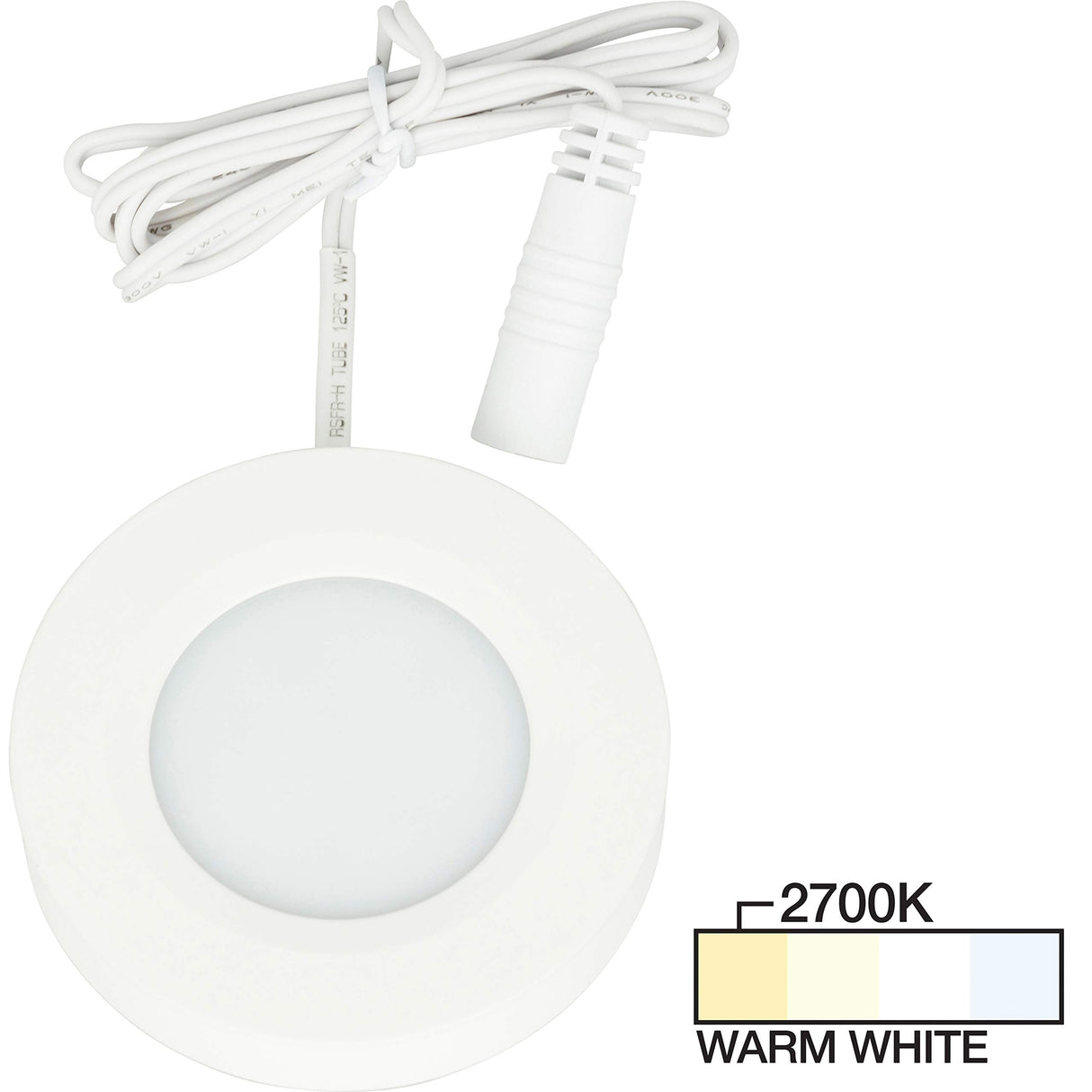 Task Lighting L-PS-FR-3WT-27 180 Lumen Pearl Series Puck Light, White 2700K Warm White