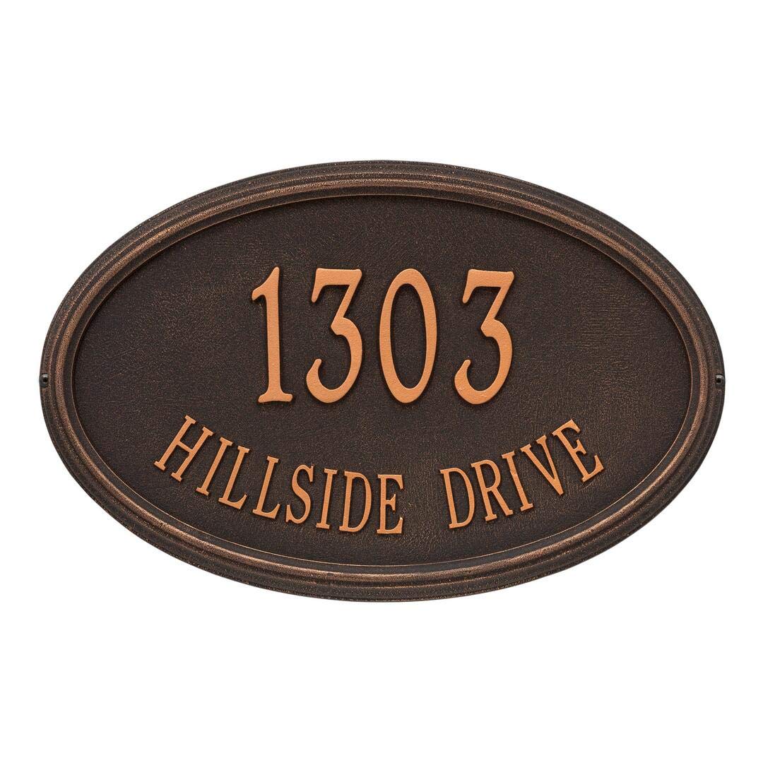 Whitehall 1301OB - Personalized Concord Oval Plaque -Estate - Wall - 2 Line