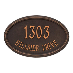Whitehall 1301OB - Personalized Concord Oval Plaque -Estate - Wall - 2 Line