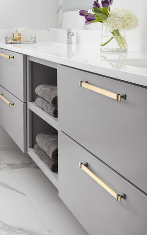 Amerock Cabinet Pull Brushed Gold/Black Chrome 11-5/16 inch (288 mm) Center to Center Overton 1 Pack Drawer Pull Drawer Handle Cabinet Hardware
