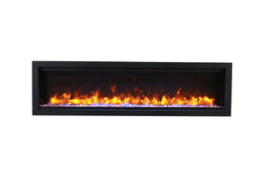 Amantii SYM-74-BESPOKE Symmetry Bespoke - 74" Indoor / Outdoor Electric Built In Fireplace featuring, WiFi Compatibilty & Bluetooth Connectivity, MultiFunction Remote, and a Selection of Media Options