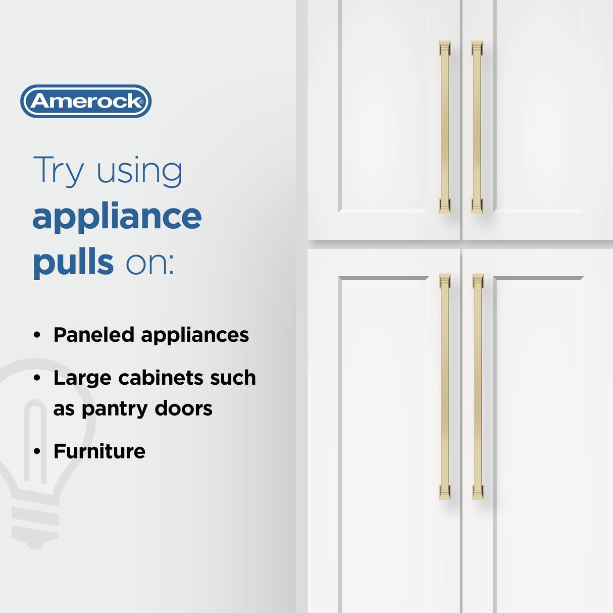 Amerock Appliance Pull Golden Champagne 18 inch (457 mm) Center to Center Bar Pulls 1 Pack Drawer Pull Drawer Handle Cabinet Hardware