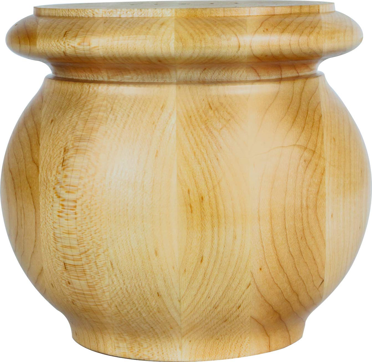 Hardware Resources BF16-1-WB 5" W x 5" D x 4-1/2" H White Birch Pot Belly Bun Foot