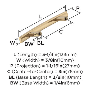 Amerock BP26201CZ Champagne Bronze Cabinet Pull 3 inch (76mm) Center-to-Center Cabinet Hardware Cyprus Furniture Hardware Drawer Pull