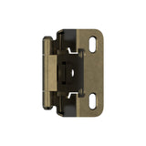 Amerock Cabinet Hinge 1/2 inch (13 mm) Overlay Hinge Burnished Brass 2 Pack Self-Closing Hinge Partial Wrap Hinge Cabinet Door Hinge