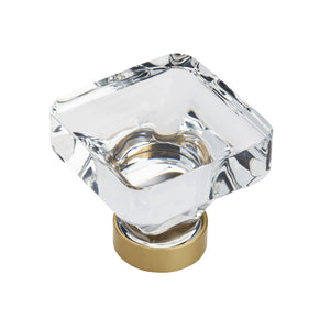 Amerock Cabinet Knob Clear/Champagne Bronze 1-3/8 inch (35 mm) Length Glacio 1 Pack Drawer Knob Cabinet Hardware
