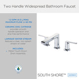 Gerber D304187 Chrome South Shore Two Handle Widespread Lavatory Faucet