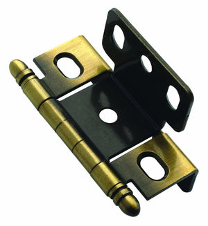 Amerock Cabinet Hinge Full Wrap Hinge Antique Brass 1 Pack Non Self-Closing Hinge |3/4 inch (19 mm) Door Thickness Cabinet Door Hinge