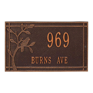 Whitehall 2517AC - Personalized Woodridge Bird Plaque - Standard - Wall - 2 Line